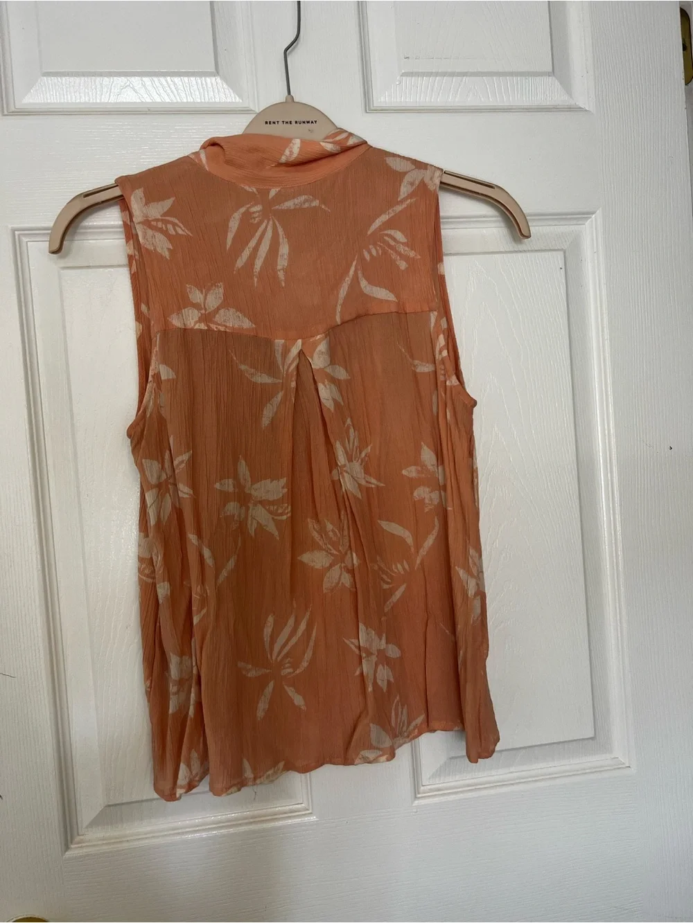 Vero Moda Rust Orange Floral Sleeveless Peplum Blouse